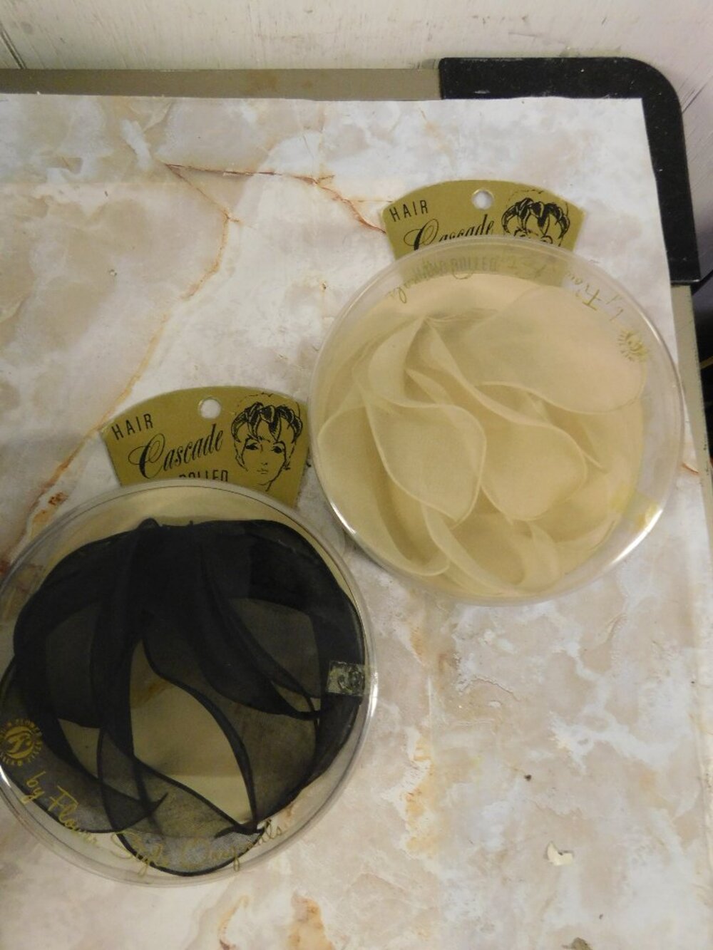 1950-60s Era Cascade Hand Rolled Nylon Hair Clips by Flower Style Originals